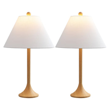 Albie 25" Modern Coastal Iron Column LED Table Lamp, Set of 2